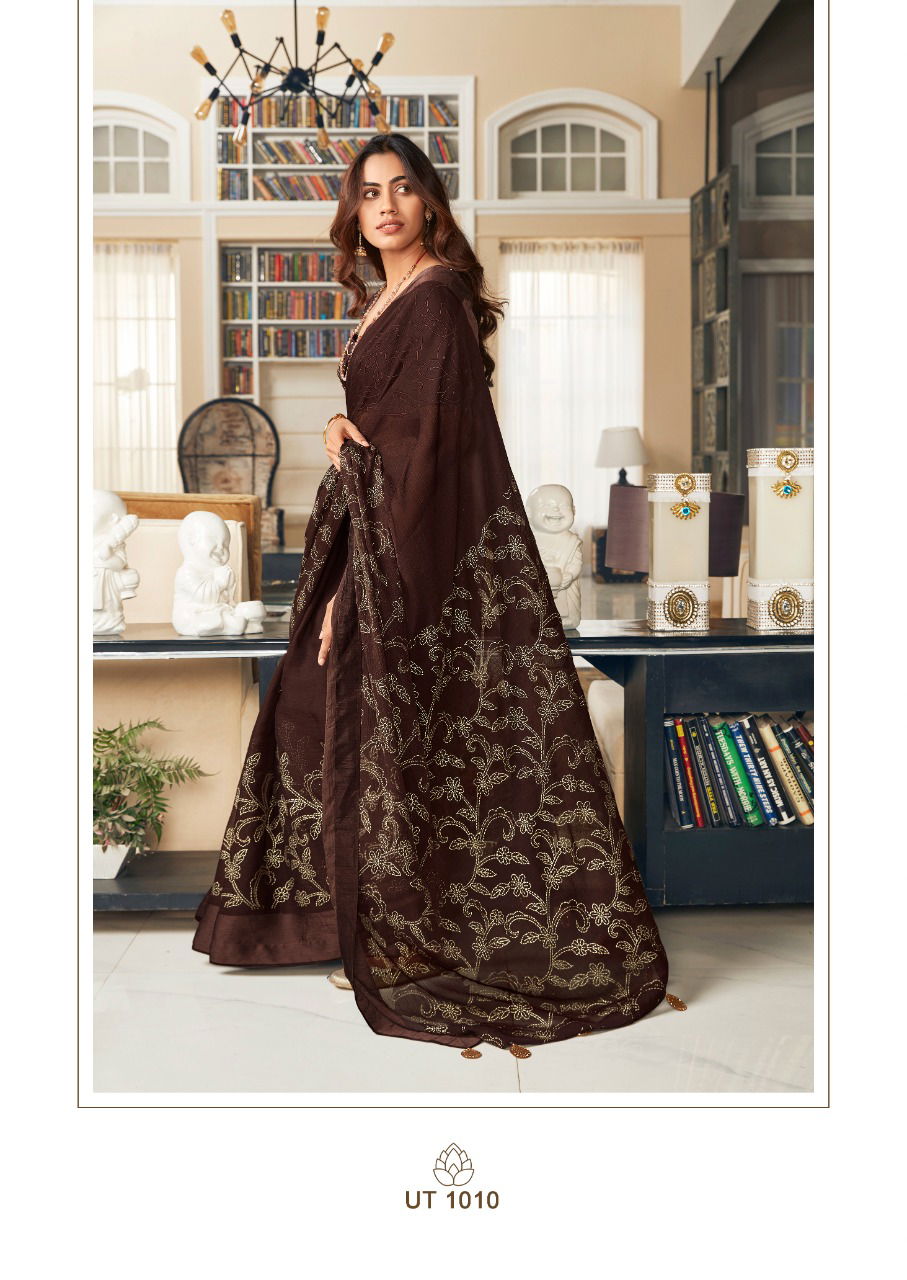 Sr Utsav Printed Chiffon Designer Fancy Party Wear Saree Collection